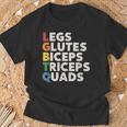 Lgbtq Lats Glutes Biceps Tríceps Quads Gym Levantamiento Pesas Camiseta unisex Regalos para ancianos