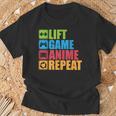 Lift Anime Game Repeat Gym For Geeks And Nerds T-Shirt Geschenke für alte Männer