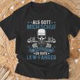 Lorry Driver Truck God Created Good Truck Driver Trucker T-Shirt Geschenke für alte Männer