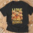 I Love Dogs Gifts, I Love Blondes Shirts