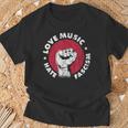 Love Music Hate Fascism Against Nazis Against Right T-Shirt Geschenke für alte Männer