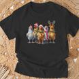 Lumières De Noël Drôles Poules Animaux De La Ferme De Noël T-Shirt Cadeaux pour les vieillards