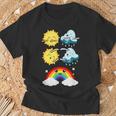 Lustige Tanzende Sonne Wolke Regenbogen Natur Regen Sommer T-Shirt Geschenke für alte Männer