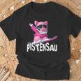 Lustiges Kostüm Apres Skifahren Snowboarden Wild Pisten-Sau T-Shirt Geschenke für alte Männer