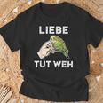 Lustiges Wellensittich Liebe Tut Weh T-Shirt Geschenke für alte Männer