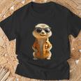 Meerkat With Sunglasses Animal Lovers Cute Surikate T-Shirt Geschenke für alte Männer