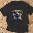 Meerkat With Sunglasses Colourful Popart Cute Meerkat T-Shirt Geschenke für alte Männer