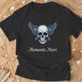 Memento Mori Gothic Skull & Wings T-Shirt Geschenke für alte Männer