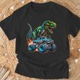 Monster Truck Boy Dinosaur Birthday Party Monster Truck T-Shirt Gifts for Old Men
