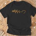 Motorcycle Heartbeat Biker Ecg Line Frequency Motorcyclist T-Shirt Geschenke für alte Männer