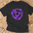 Music Turntable Record Dj Purple 45 Rpm Adapter Camiseta unisex Regalos para ancianos