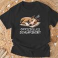 Offizielles Schlaf Bullterrier Hunde Hund Hunderasse T-Shirt Geschenke für alte Männer
