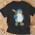 Pingüino Hockey Sobre Hielo Palo De Hockey Deportes Camiseta unisex Regalos para ancianos