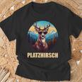 Platzhirsch Beim Wandern Berge T-Shirt Geschenke für alte Männer