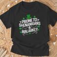 Prone To Shenanigans & Malarkey St Patrick's Day Proud Irish T-Shirt Gifts for Old Men