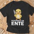 Psychisch Am Ente Crazy Duck Party T-Shirt Geschenke für alte Männer