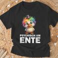 Psychisch Am Ente Crazy Duckintage Party Motif T-Shirt Geschenke für alte Männer