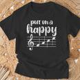 Put On A Happy Face Music Gráfico Divertido Para El Músico Camiseta unisex Regalos para ancianos