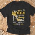 A Queen Was Born In January Happy Birthday T-Shirt Geschenke für alte Männer