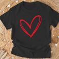 Red Heart Cool Love Heart Graphic Valentines T-Shirt Gifts for Old Men