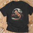 Renard Rouge Clair De Lune Japonais Sakura Fleur De Cerisier T-Shirt Cadeaux pour les vieillards