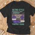 Retro Style Music Forever Young Radio Cassette S T-Shirt Geschenke für alte Männer
