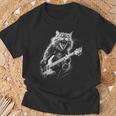 Rock Cat With Guitar Cat Motif Man Woman T-Shirt Geschenke für alte Männer