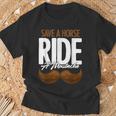 Save A Horse Ride A Mustache Statment Headband Facial Hair T-Shirt Geschenke für alte Männer