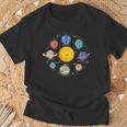 Sistema Solar Planetas Galaxia Niños Niñas Espacio Cuello Camiseta unisex Regalos para ancianos