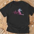 Skilfahrerin Herzschlag Ski Girls Ski Helmet Skiing T-Shirt Geschenke für alte Männer