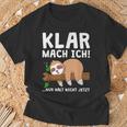 Sloth Klar Mach Ich Nur Halt Nicht Jetzt Morgenmuffel T-Shirt Geschenke für alte Männer