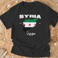 Syrian Revolution Flag Map Syria Situation Of Syria T-Shirt Geschenke für alte Männer