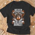 Never Underestimate The Power Of Burkey Burkey Name T-Shirt Gifts for Old Men