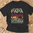 Veteran Father's Day Oak Leaves Soldier And Dad T-Shirt Geschenke für alte Männer