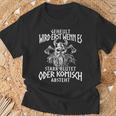 Viking Nordic Compass Wolf Nordic Germanic Midgard T-Shirt Geschenke für alte Männer