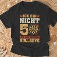 Vintage 50Th Birthday Dart Saying Double Bullseye T-Shirt Geschenke für alte Männer