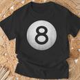 Vintage 8-Ball Gráfico De Billar Camiseta unisex Regalos para ancianos