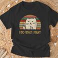 Vintage I Do What I Want Cat Lovers Camiseta unisex Regalos para ancianos