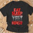 Vintage Yeet Apparel Saying Eat Sleep Repeat T-Shirt Gifts for Old Men