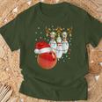 Bowling Christmas Bowling Santa Hat Christmas Lights T-Shirt Geschenke für alte Männer