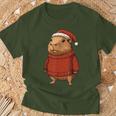 Capybara Ugly Sweater Santa Hat Christmas T-Shirt Geschenke für alte Männer