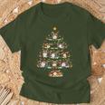 Christmas Lights Santa Drummer Christmas Tree T-Shirt Geschenke für alte Männer