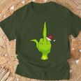 Green Hand Middle Finger Santa T-Shirt Geschenke für alte Männer