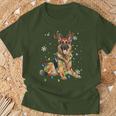 German Shepherd Christmas Tree Lighting Pyjamas Dog Lover Christmas T-Shirt Geschenke für alte Männer