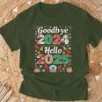 Goodbye 2024 Hello 2025 Merry Christmas Happy New Year 2025 T-Shirt Geschenke für alte Männer