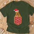 Merry Christmas Forest Animal Chest Pocket Squirrel T-Shirt Geschenke für alte Männer