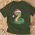 Merry Christmas Snake Xmas Party Eve Santa Hat T-Shirt Geschenke für alte Männer