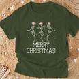 Skeletons Dance With Christmas Hats Merry Christmas Skeleton T-Shirt Geschenke für alte Männer