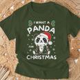 I Want A Panda For Christmas Cute Pandas T-Shirt Geschenke für alte Männer