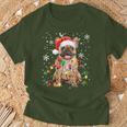 Xmas Lighting Santa French Bulldog Dog Christmas T-Shirt Geschenke für alte Männer